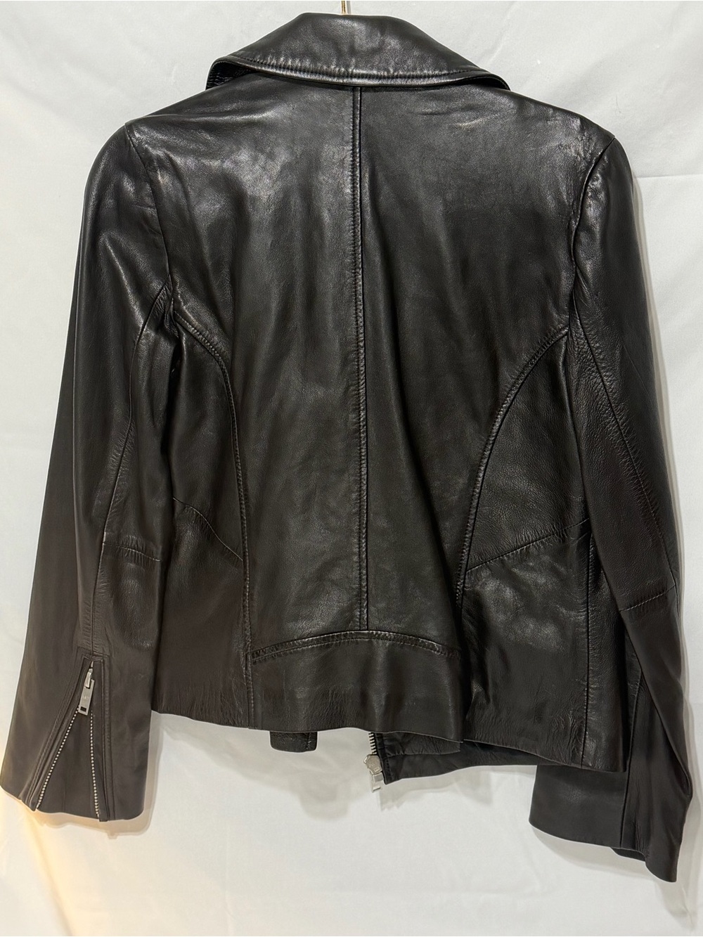 NEW 100% GOAT LEATHER Abercrombie & Fitch Women's BlacK MOTO JACKET - Picture 3 of 4